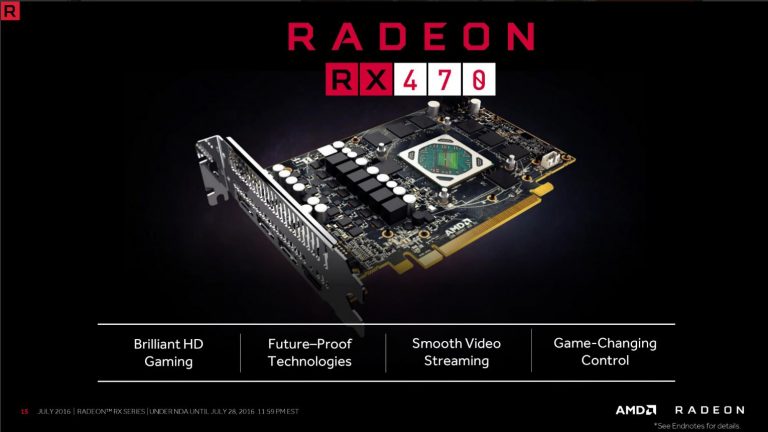 AMD เปิดตัวอย่างเป็นทางการ Radeon RX 470 จากสายพันธ์ Polaris 10 – เป็นการ์ดที่ดีที่สุดภายใต้งบเพียง $200 US