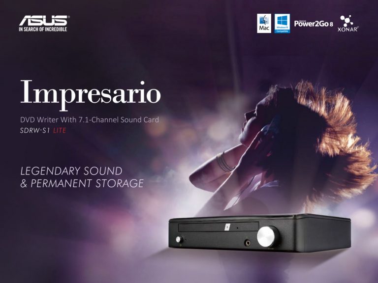 PR:ASUS Impresario SDRW-S1 LITE เครื่องเขียนแผ่น DVD มีซาวด์การ์ด 7.1 ในตัว