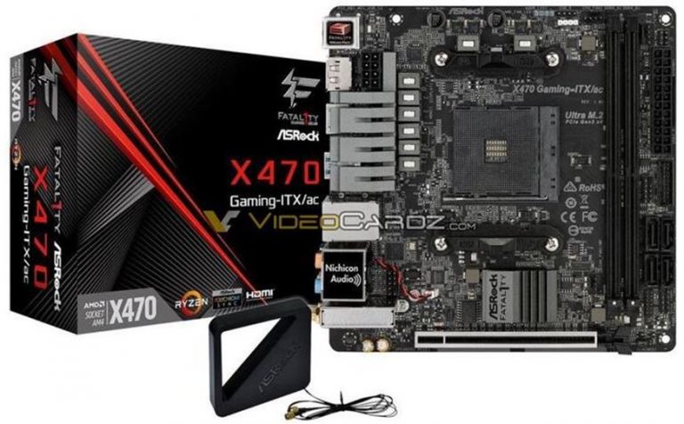 เปิดเผยรูปเมนบอร์ด ASRock X470 Fatal1ty Gaming ITX/AC