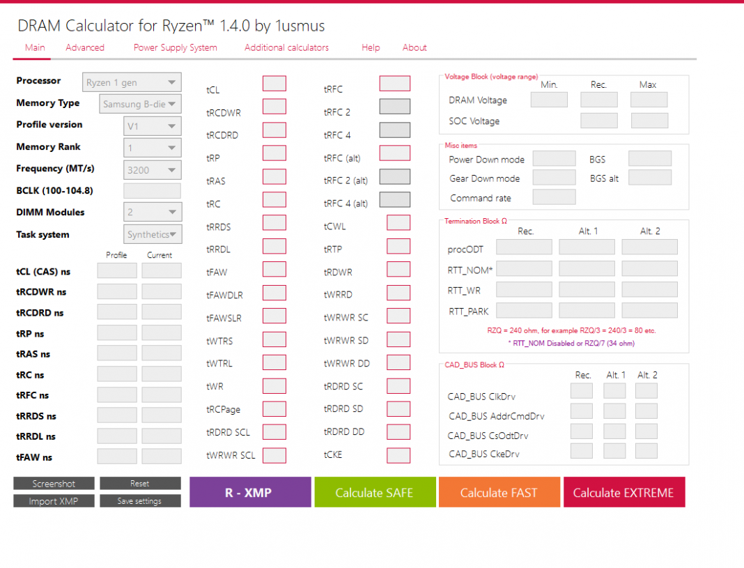 Oc Ram Ryzen Dram Calculator For