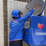 5. Rider with the new blue of Lazada Logistics reflects efficiency and reliability