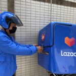 6. Rider with the new blue of Lazada Logistics reflects efficiency and reliability